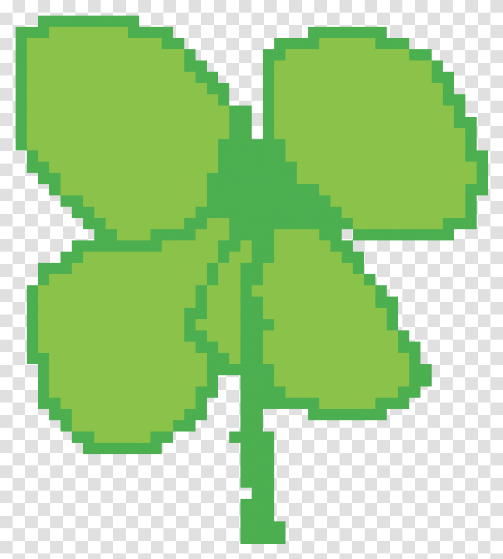 Pixilart Four Leaf Clover By Supernoah6 Minecraft Enchanted Book, Plant, Cross, Symbol, Green Transparent Png