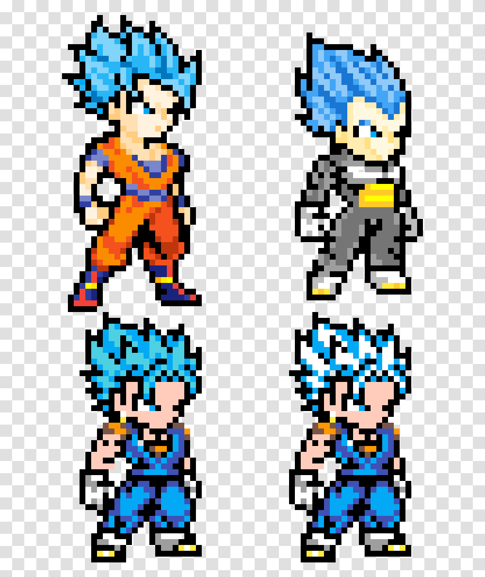 Pixilart Gokuvegetavegito Blue By Talon102 Pixel Art Dragon Ball Goku Ssj2, Face, Pac Man, Super Mario, Indoors Transparent Png