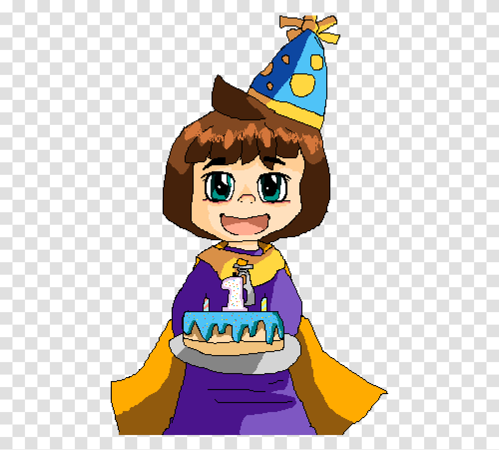 Pixilart Hat Kid Early Birthday Wishes By Karizecutie Cartoon, Clothing, Apparel, Party Hat, Person Transparent Png