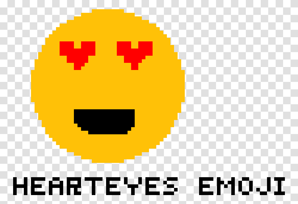 Pixilart Heart Eyes Emoji By Anonymous Brown Egg With Eyes, Pac Man, First Aid, Pillow, Cushion Transparent Png