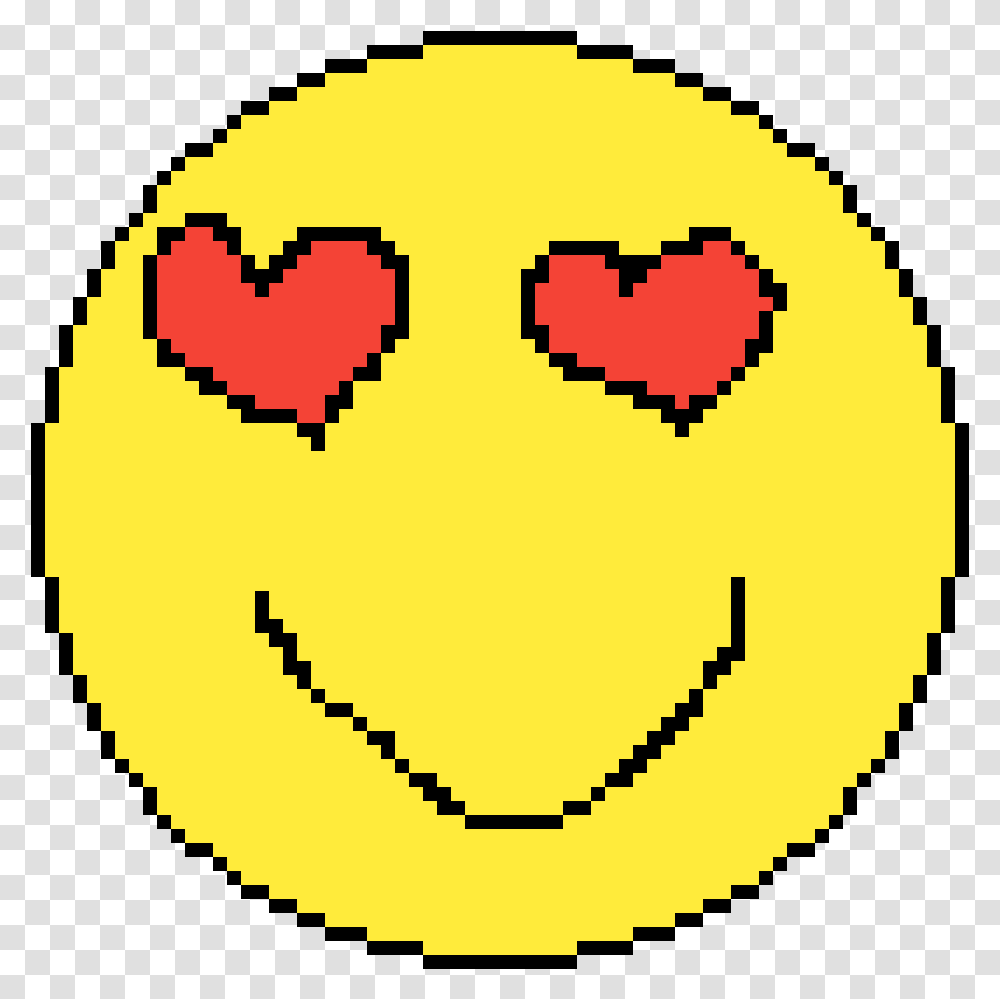 Pixilart Hearts Eyes Emoji By Anonymous Rinnegan Pixel Art, Pac Man Transparent Png