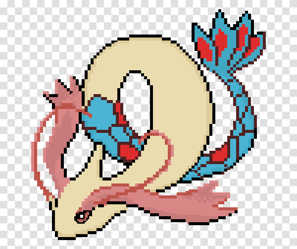 Pixilart Milotic By Thewhitetiger Lovely, Text, Rug, Number, Symbol Transparent Png