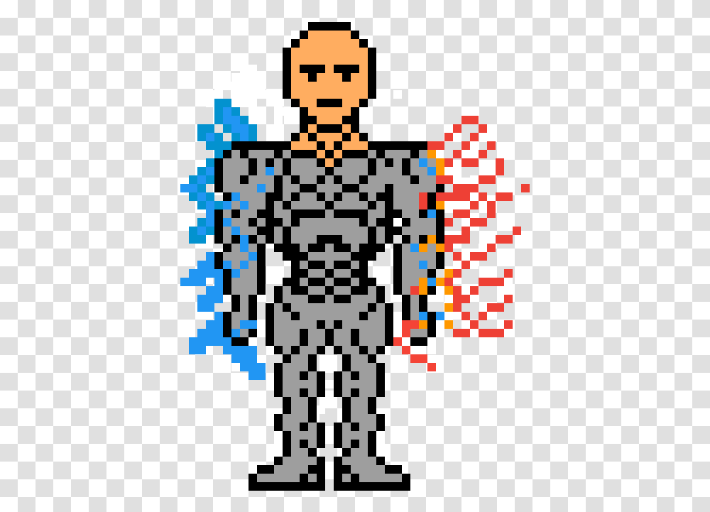Pixilart One Punch Man If He Had Ice And Fire Powers And Illustration, Rug, Pac Man, Text, Graphics Transparent Png