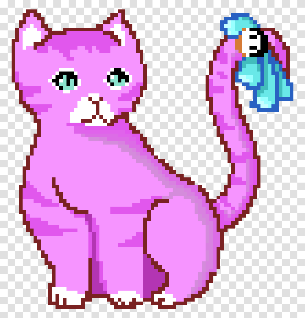 Pixilart Pink Pixel Cat By Anonymous Soft, Animal, Mammal, Text, Pet Transparent Png