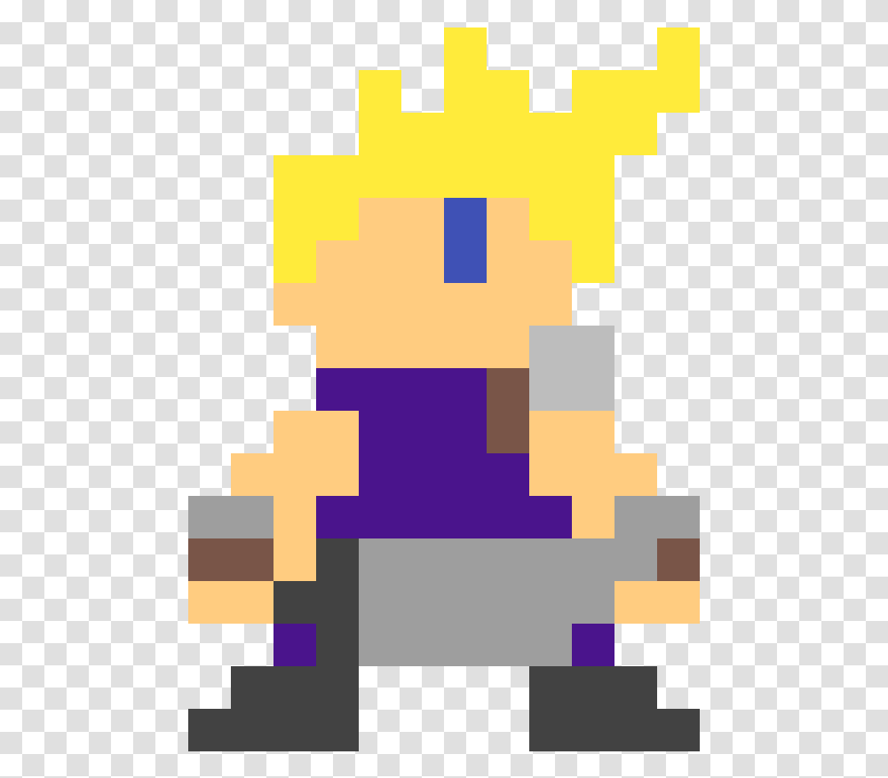 Pixilart Pixel Cloud Strife By Anonymous Mario Bros Pixel, First Aid, Graphics, Pac Man Transparent Png