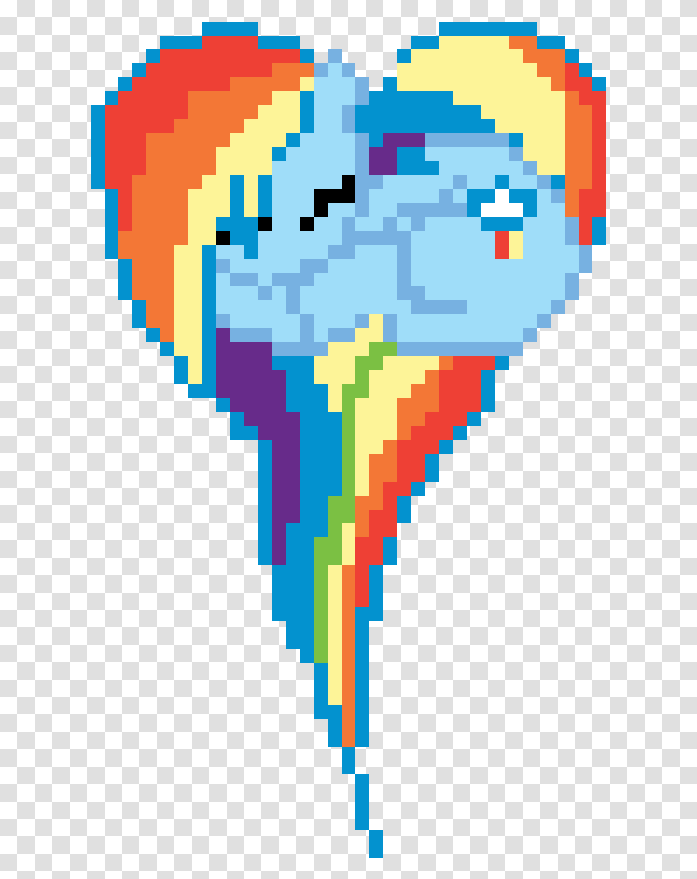 Pixilart Pixel Heart Rainbow Dash By Ronngjsh43 My Little Pony Pixel Art, Graphics, Cross, Symbol, Rug Transparent Png