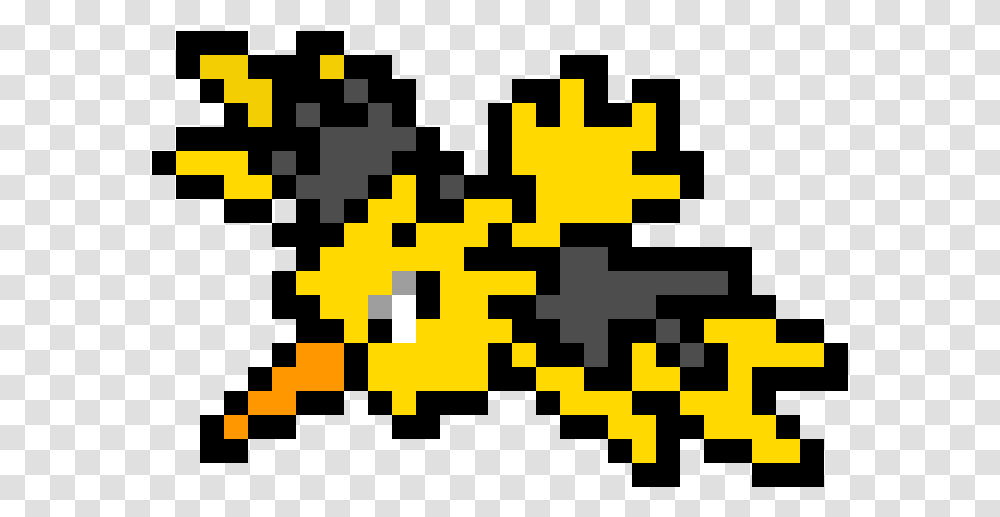Pixilart Pokemon Zapdos Pixel Art, Pac Man Transparent Png