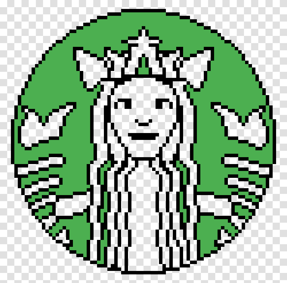 Pixilart Really Bad Starbucks Logo By Tryingstuffout Circle, Text, Cross, Symbol, Word Transparent Png