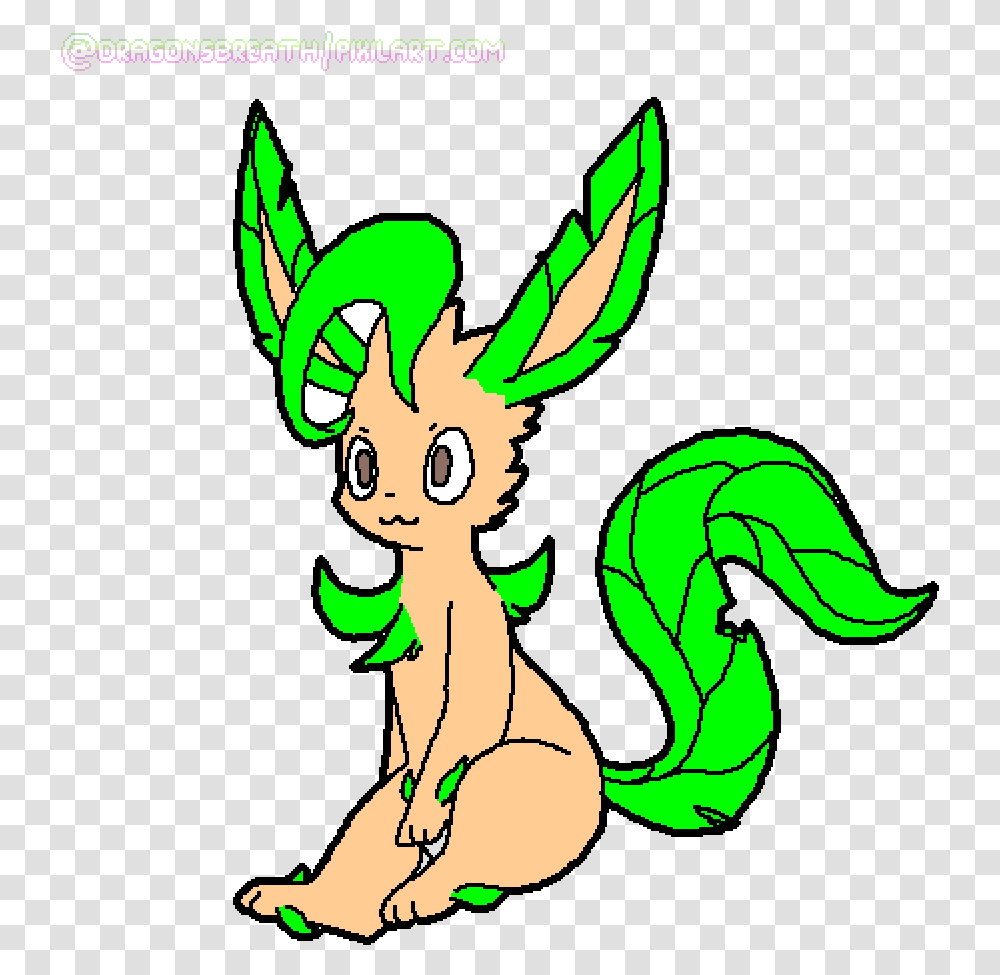 Pixilart Shiny Leafeon By Datboix Animal Figure, Dragon, Person, Human, Poster Transparent Png