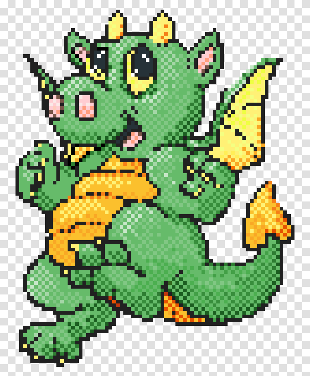 Pixilart Tiny Green Dragon By Letiche Fictional Character, Super Mario, Elf, Gecko, Lizard Transparent Png