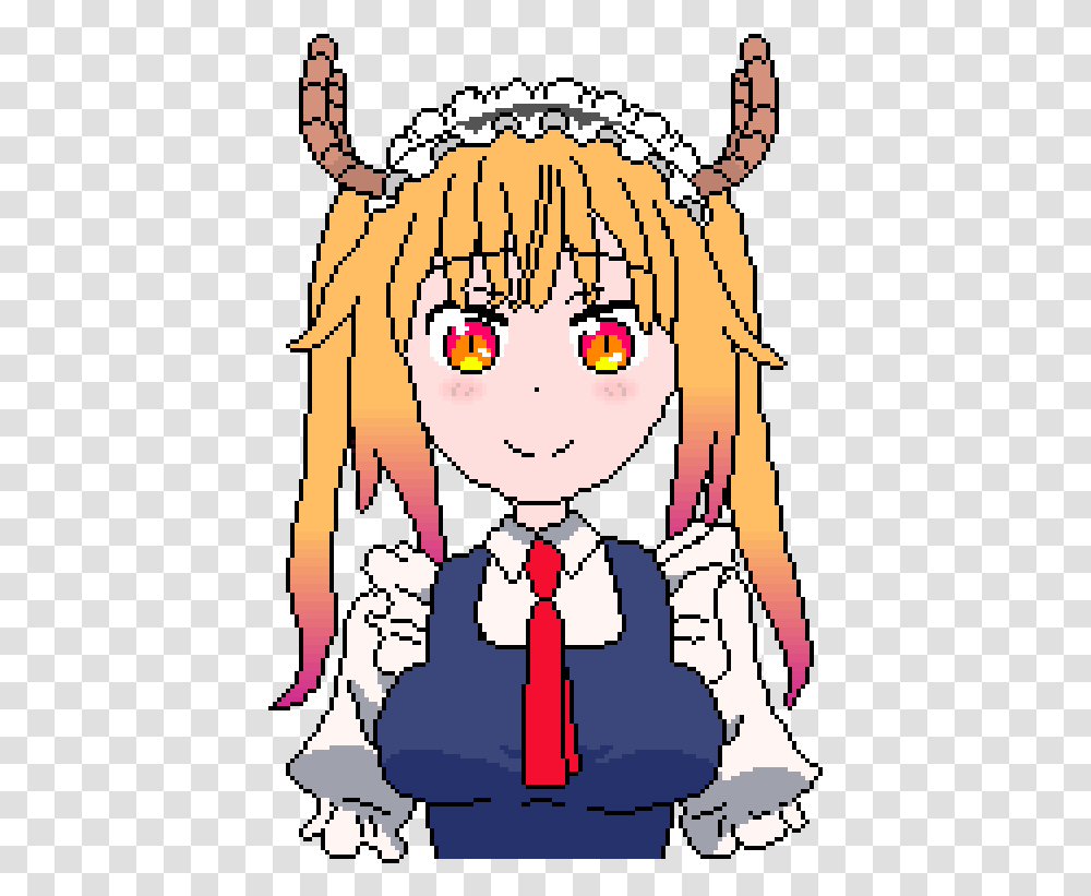 Pixilart Tohru By Maximousmouse Miss Dragon Maid Pixel, Face, Graphics, Drawing, Female Transparent Png