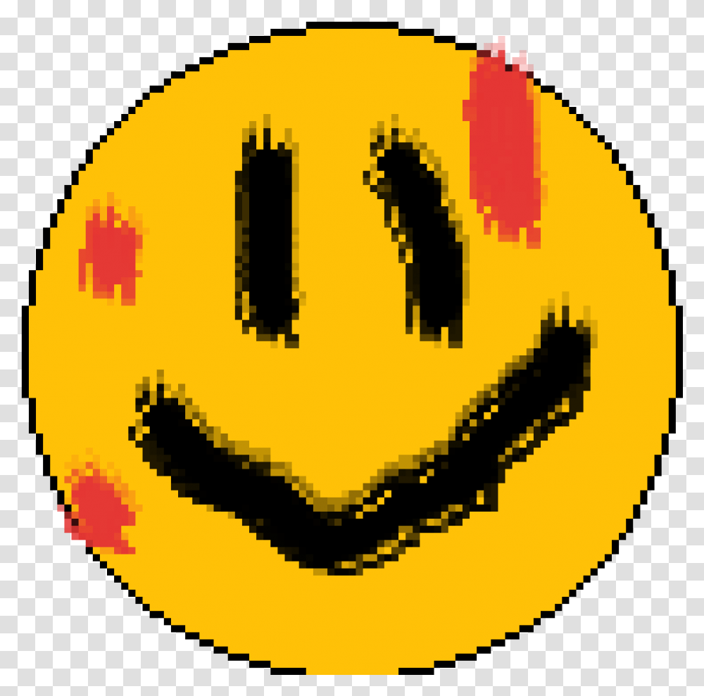 Pixilart Watchmen Smiley Face Pin By Anonymous Overwatch Discord Emoji Logo, Number, Symbol, Text, Label Transparent Png