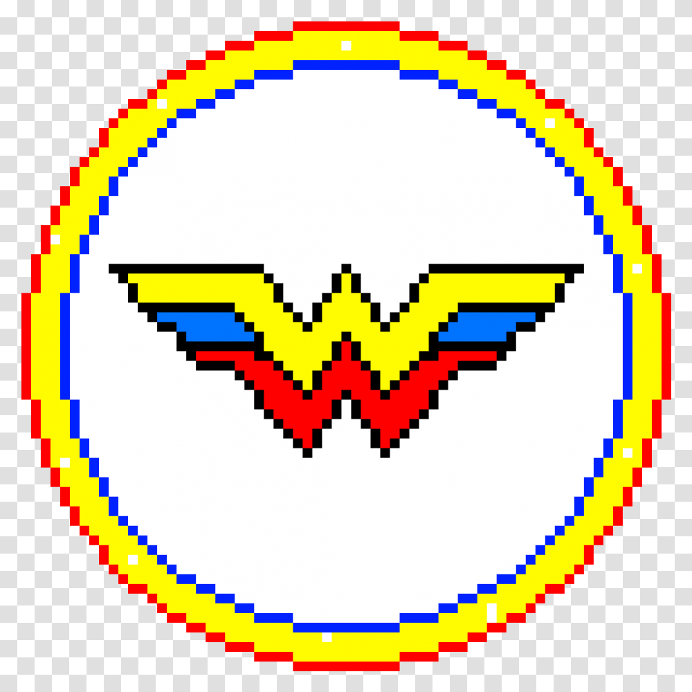 Pixilart Wonder Woman Logo By Thatpiratedj 41 Block Circle Minecraft, Symbol, Star Symbol, Hand, Number Transparent Png