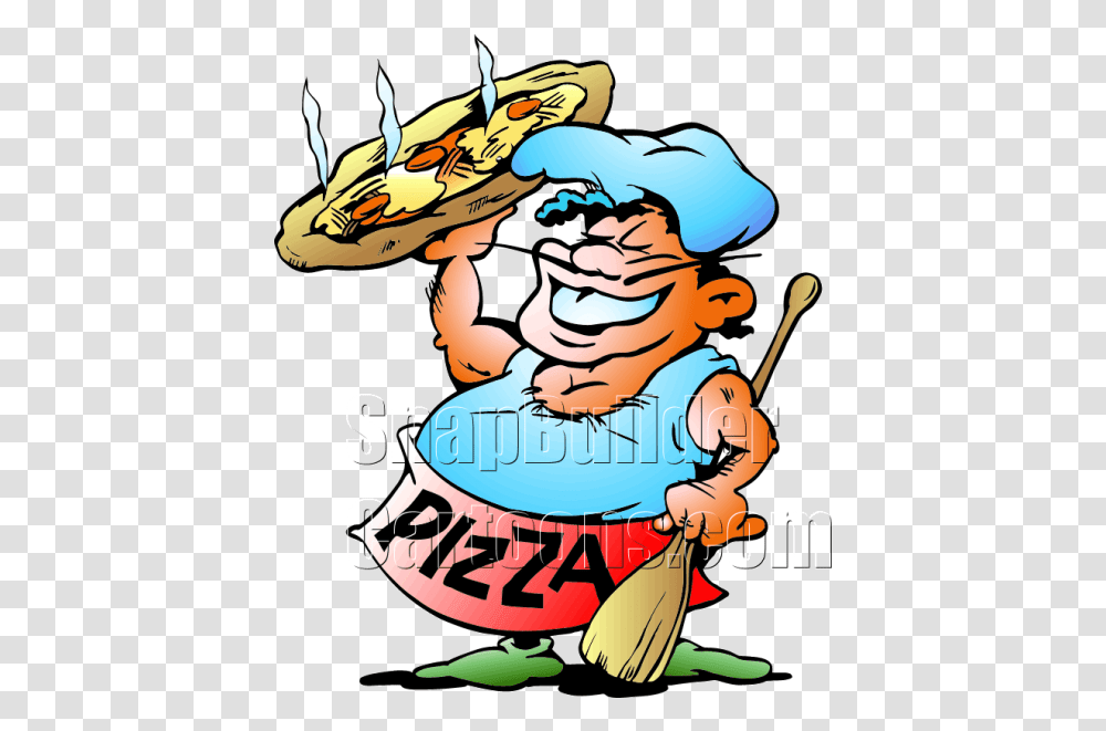 Pizza Baker Holding Pizza Pie Pizza Baker Comic, Person, Human, Animal, Juggling Transparent Png