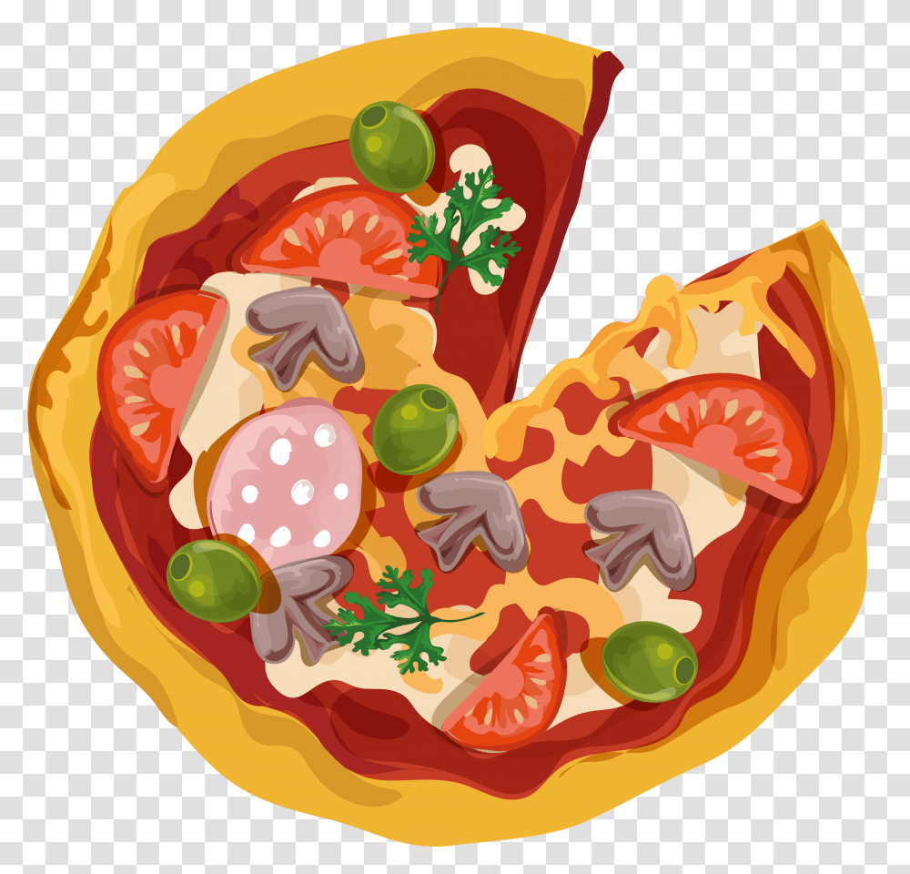 Pizza Clip Background Pizza Clipart Background, Plant, Food, Pepper, Vegetable Transparent Png