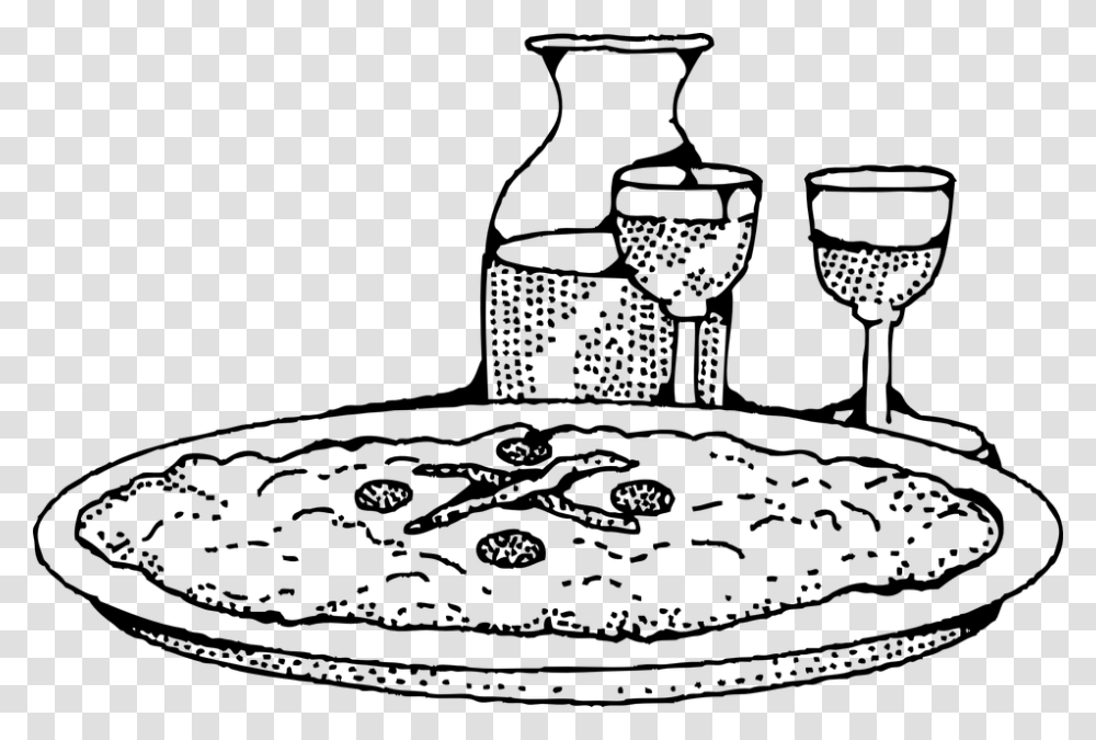 Pizza Clipart Schwarz Wei Pizza And Wine Clipart, Gray, World Of Warcraft Transparent Png