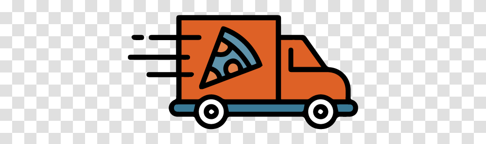 Pizza Delivery Car, Van, Vehicle, Transportation, Moving Van Transparent Png