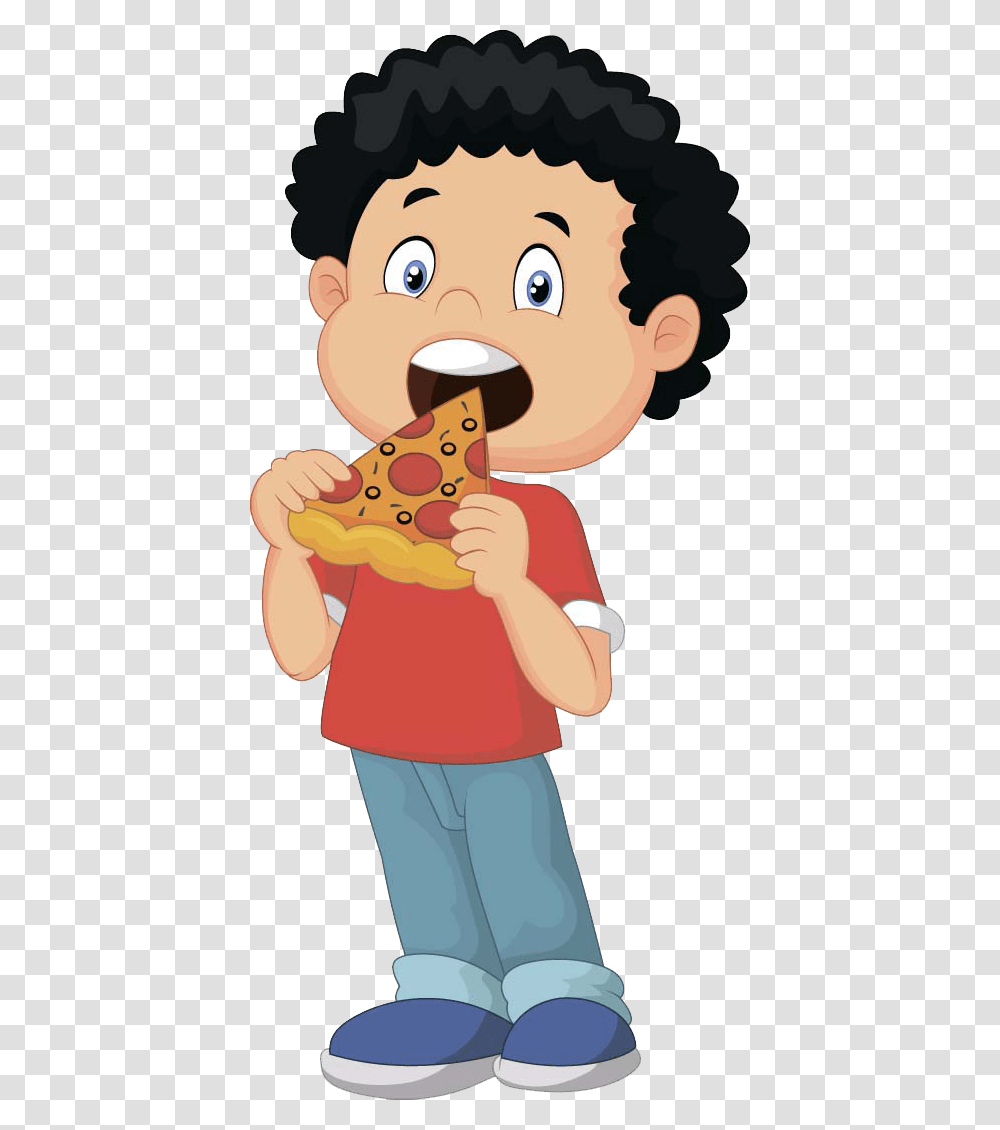 Pizza Delivery Eating Clip Art Child Eating Pizza Illustration, Apparel, Toy, Hat Transparent Png