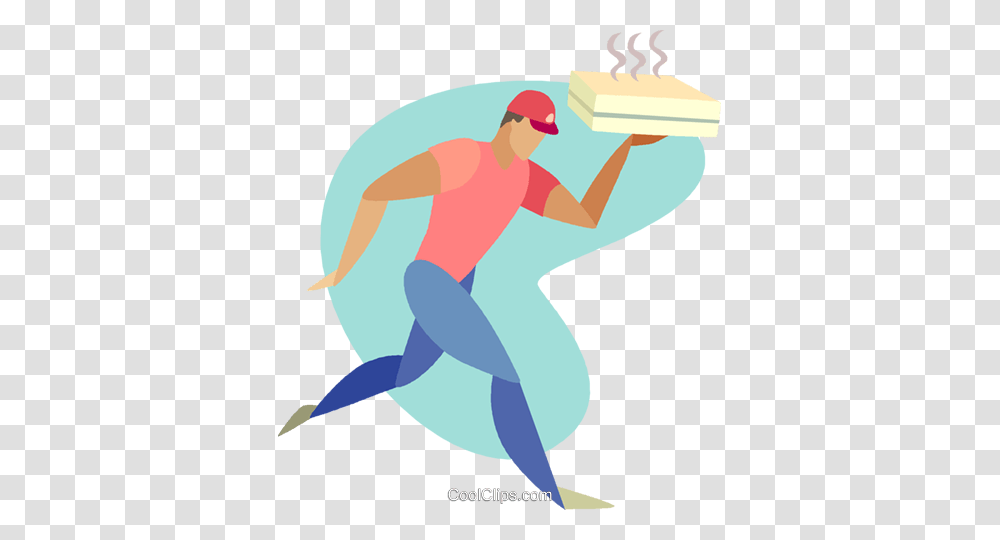 Pizza Delivery Man Royalty Free Vector Clip Art Illustration, Person, Leisure Activities, Outdoors Transparent Png