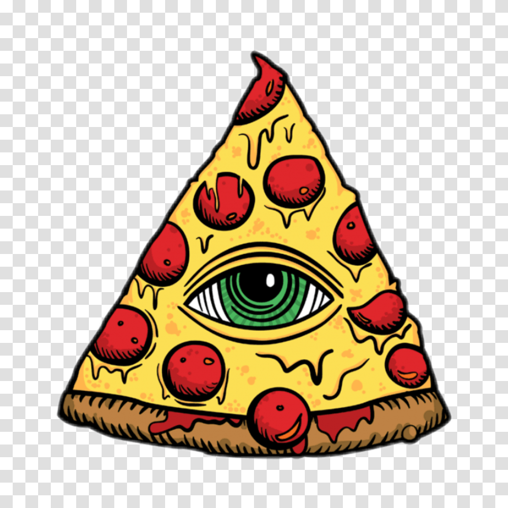 Pizza Eye Illuminati Freetoedit, Triangle, Apparel, Cone Transparent Png