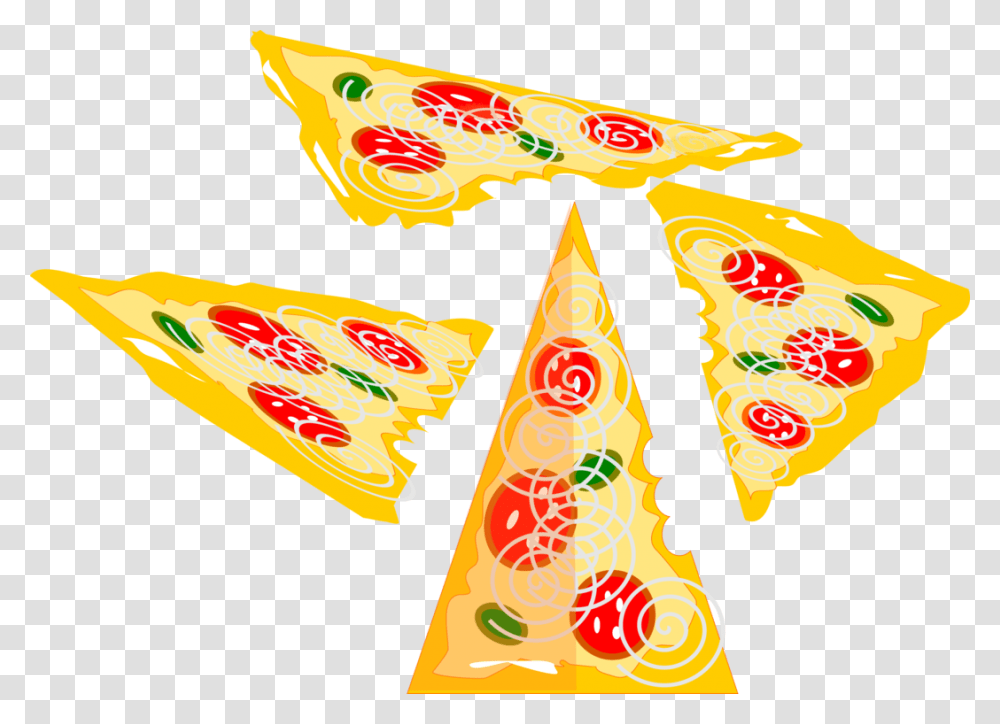 Pizza Food Snack Slices Delicious Cuisine Italian Italian Cuisine, Apparel, Party Hat, Cone Transparent Png