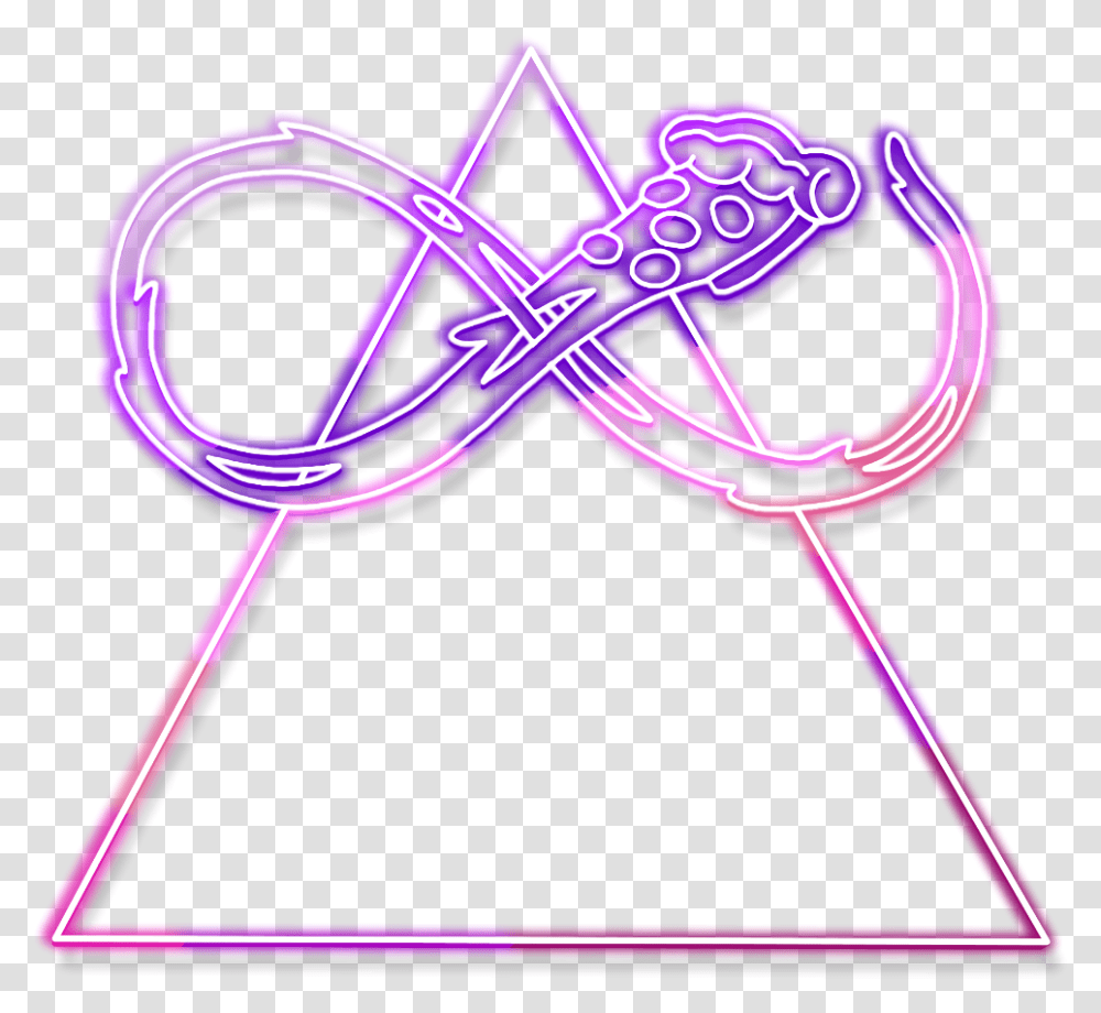 Pizza Frame Neon Glow Triangle Freetoedit Ftestickers, Purple, Wand, Scissors, Blade Transparent Png