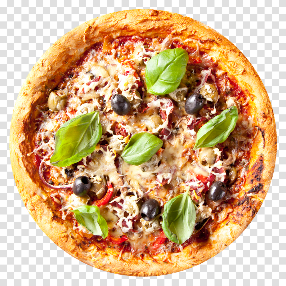 Pizza From Top, Food, Plant, Bread, Pita Transparent Png