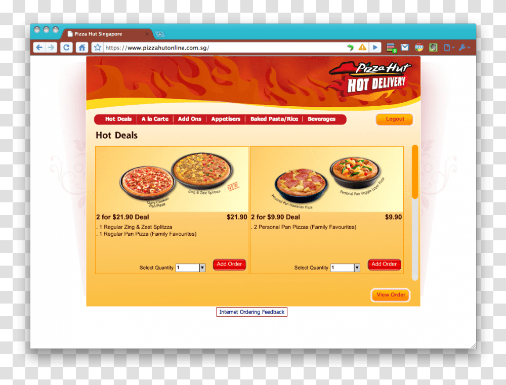 Pizza Hut Order System Download Pizza Hut Ordering System Transparent Png
