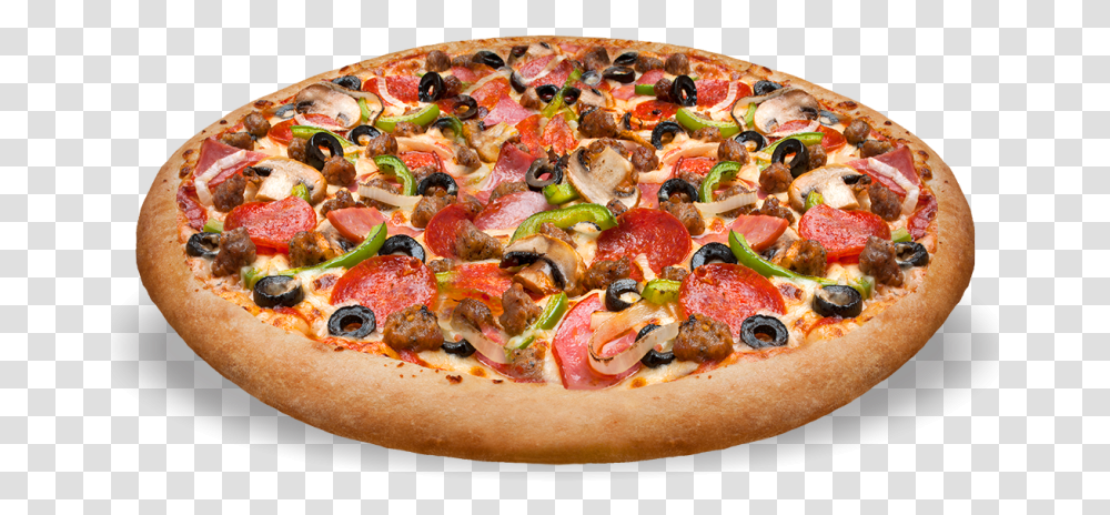 Pizza Loca Supreme, Food, Plant, Eating, Dish Transparent Png