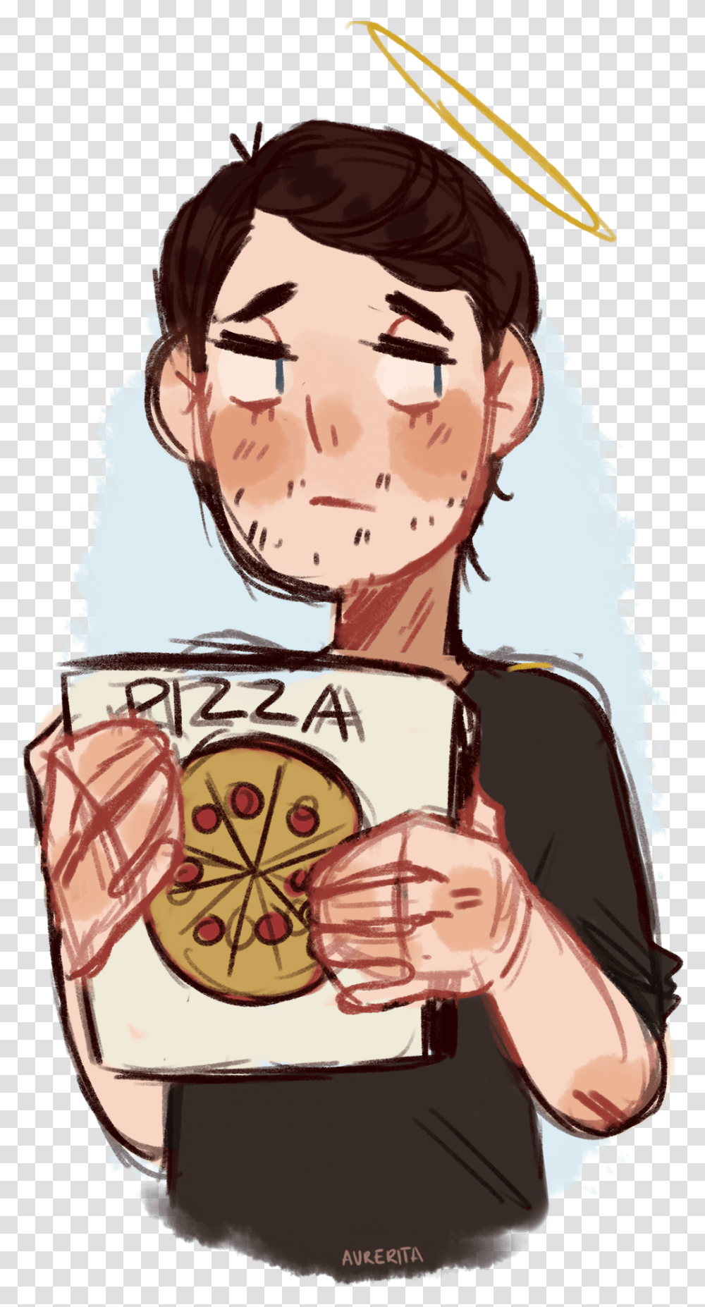 Pizza Man Cartoon, Person, Drawing, Doodle, Helmet Transparent Png