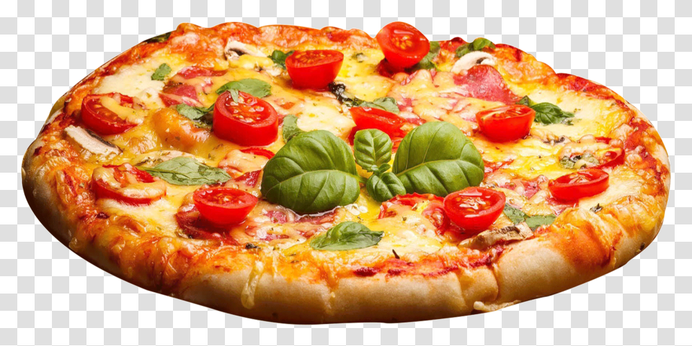 Pizza Margherita Fast Food Garlic Bread Background Pizza, Plant, Meal, Dish, Culinary Transparent Png