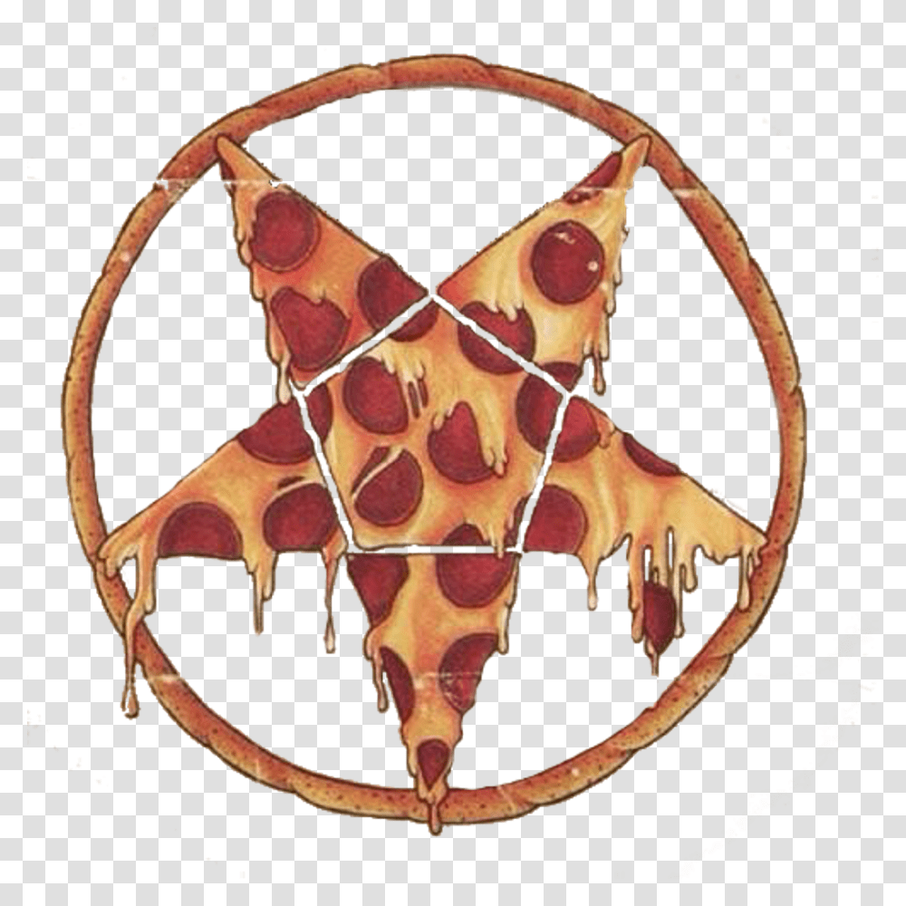 Pizza Pizzalover Satanic Pentagram Worship Tumblr Aesth Satan Pizza, Star Symbol, Sunglasses, Accessories Transparent Png