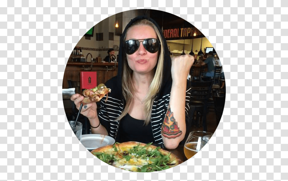 Pizza Side Dish, Person, Skin, Sunglasses, Accessories Transparent Png