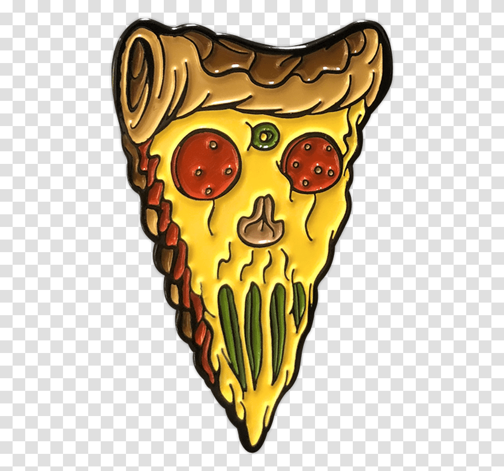 Pizza Skull Enamel Pin By Seventh, Plant, Light, Food, Fruit Transparent Png