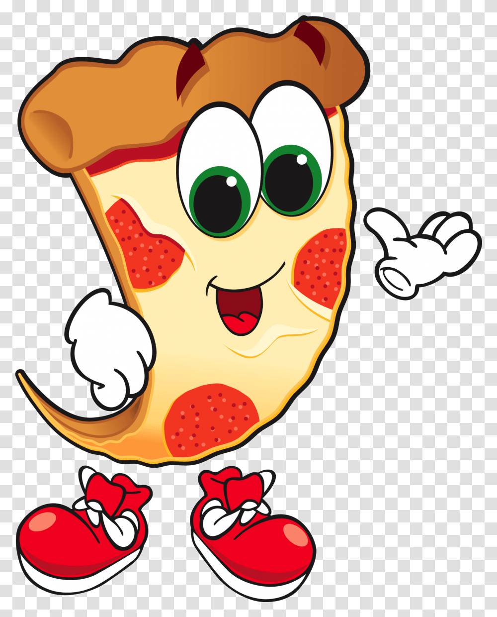 Pizza Slice Cartoon For Kids Animated Pictures Of Pizza Cartoon Pizza Clipart, Food, Label, Text, Graphics Transparent Png