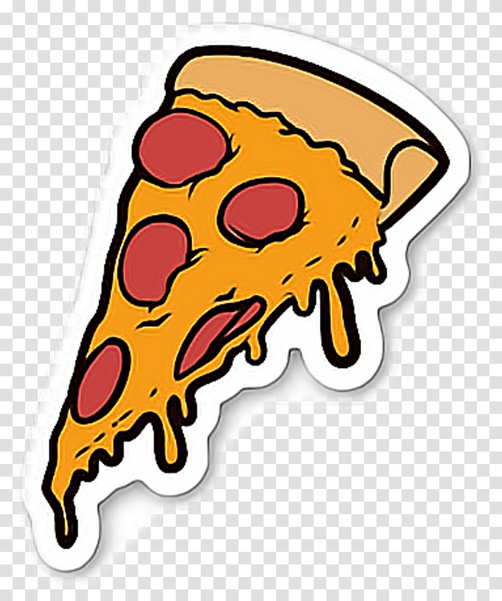 Pizza Slice Pizzas Enjoy Yummy Cartoon Pizza Slice Food Sticker, Label, Text, Teeth, Mouth Transparent Png