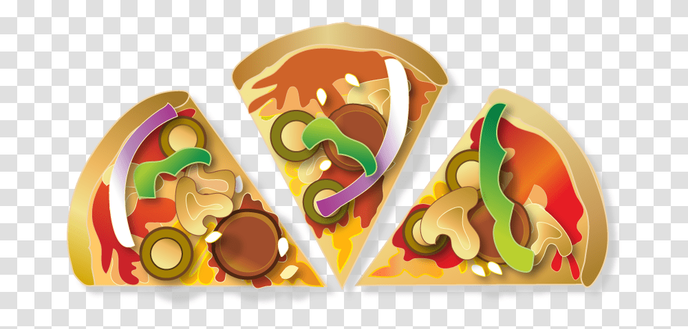 Pizza Slices 3 Pizza With 6 Slices, Lunch, Meal, Food, Text Transparent Png