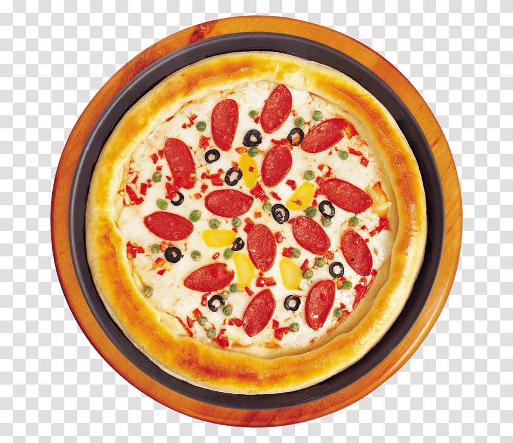 Pizza Top View, Dish, Meal, Food, Sweets Transparent Png