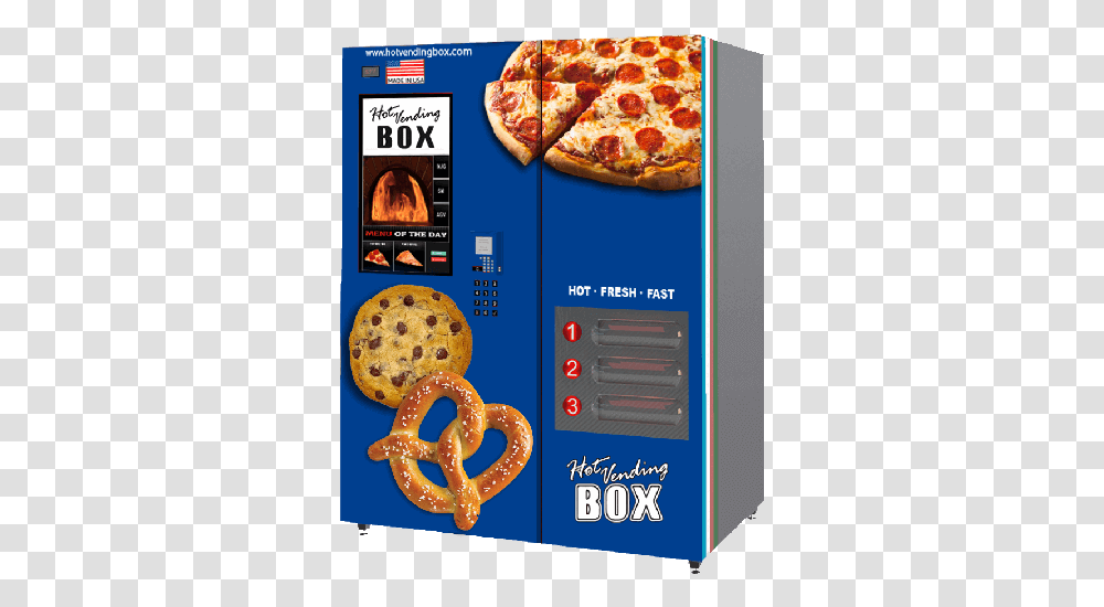 Pizza Vending Machine Hot Vending Box, Bread, Food, Cracker, Flyer Transparent Png