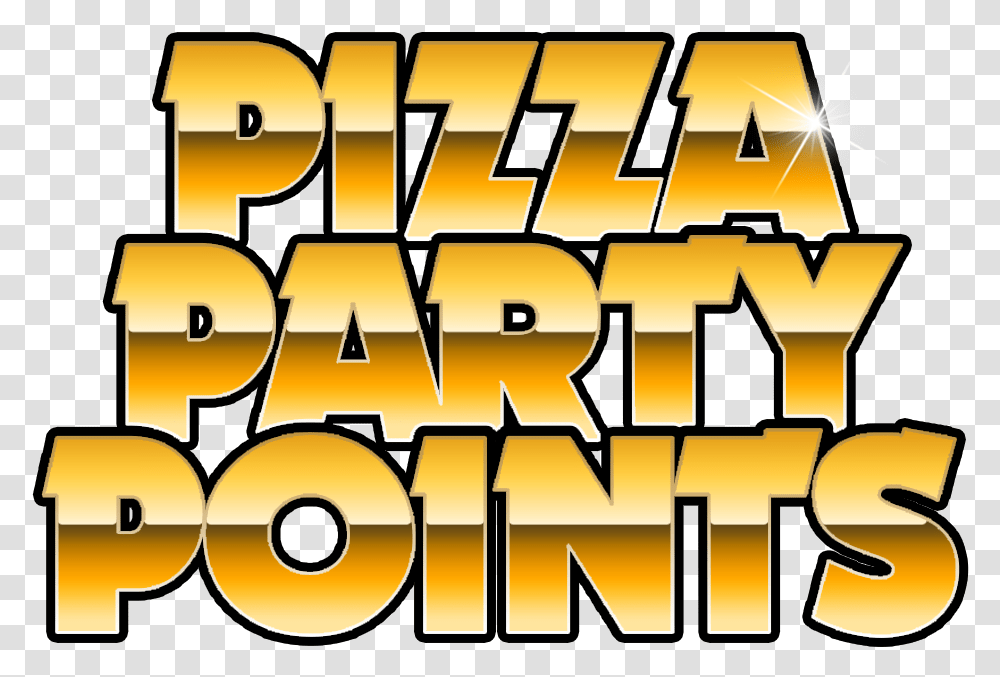 Pizzapartypoints Logo Flare, Word, Alphabet, Gold Transparent Png