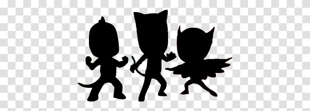 Pj Mask Silhouette, Hand, Drawing Transparent Png