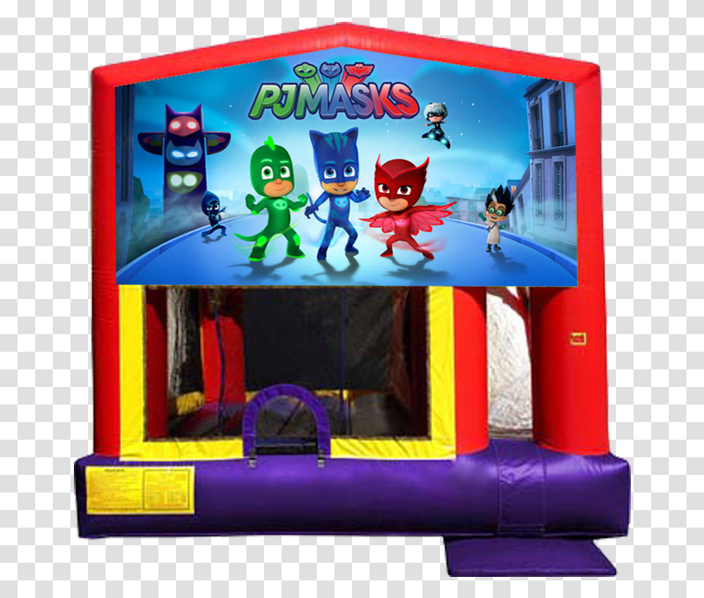 Pj Masks Bounce House, Inflatable, Person, Human, Arcade Game Machine Transparent Png