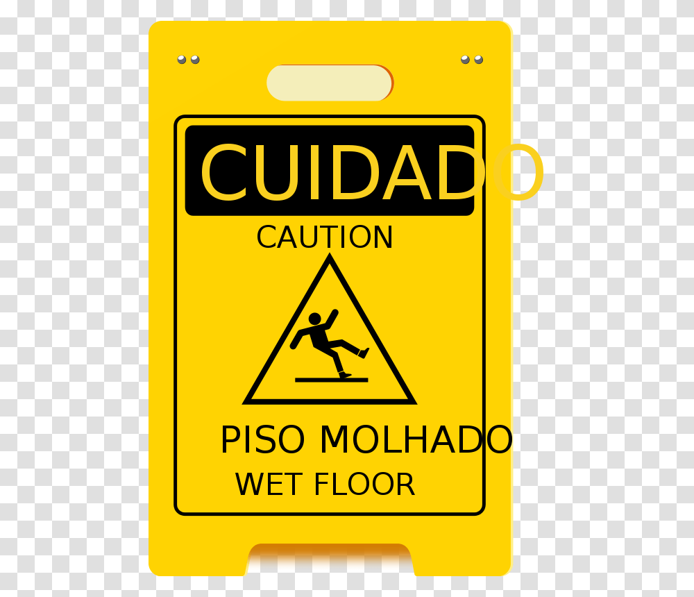 Placa Sinalizaco Cuidado Piso Molhado, Tool, Sign, Road Sign Transparent Png