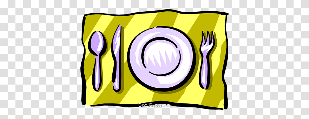 Place Setting Royalty Free Vector Clip Art Illustration, Meal, Food, Dish, Cutlery Transparent Png