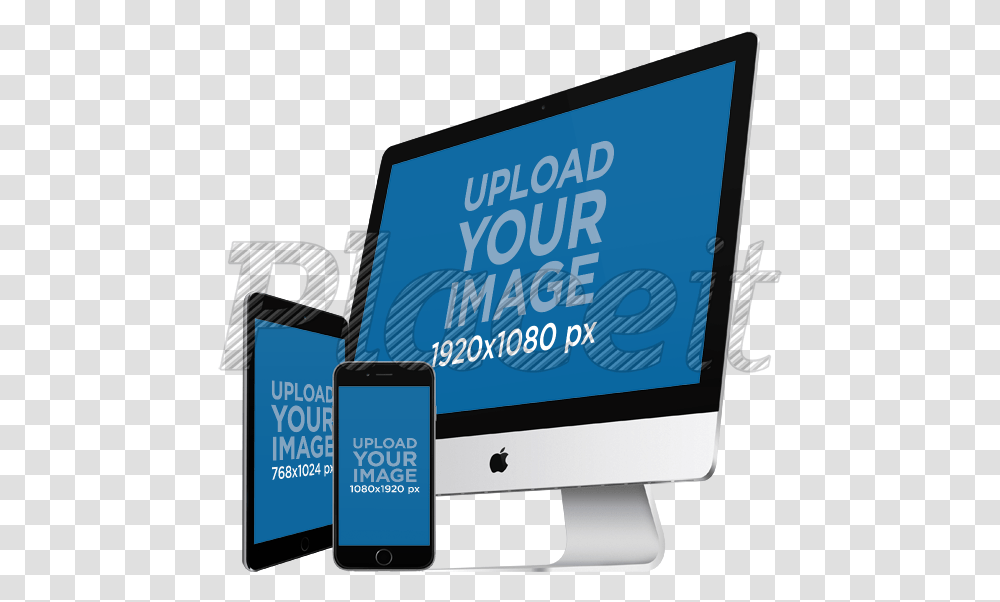 Placeit Angled Ipad And Ipad Iphone Imac Mockup, Mobile Phone, Electronics, Monitor, Screen Transparent Png