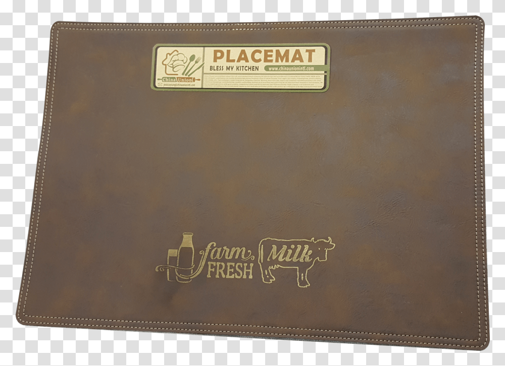 Placemat Leather, Text, Label, Vehicle, Transportation Transparent Png