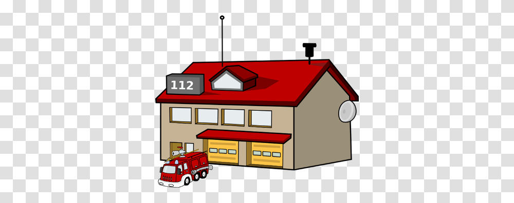 Places Clipart Building, Fire Truck, Vehicle, Transportation, Fire Department Transparent Png