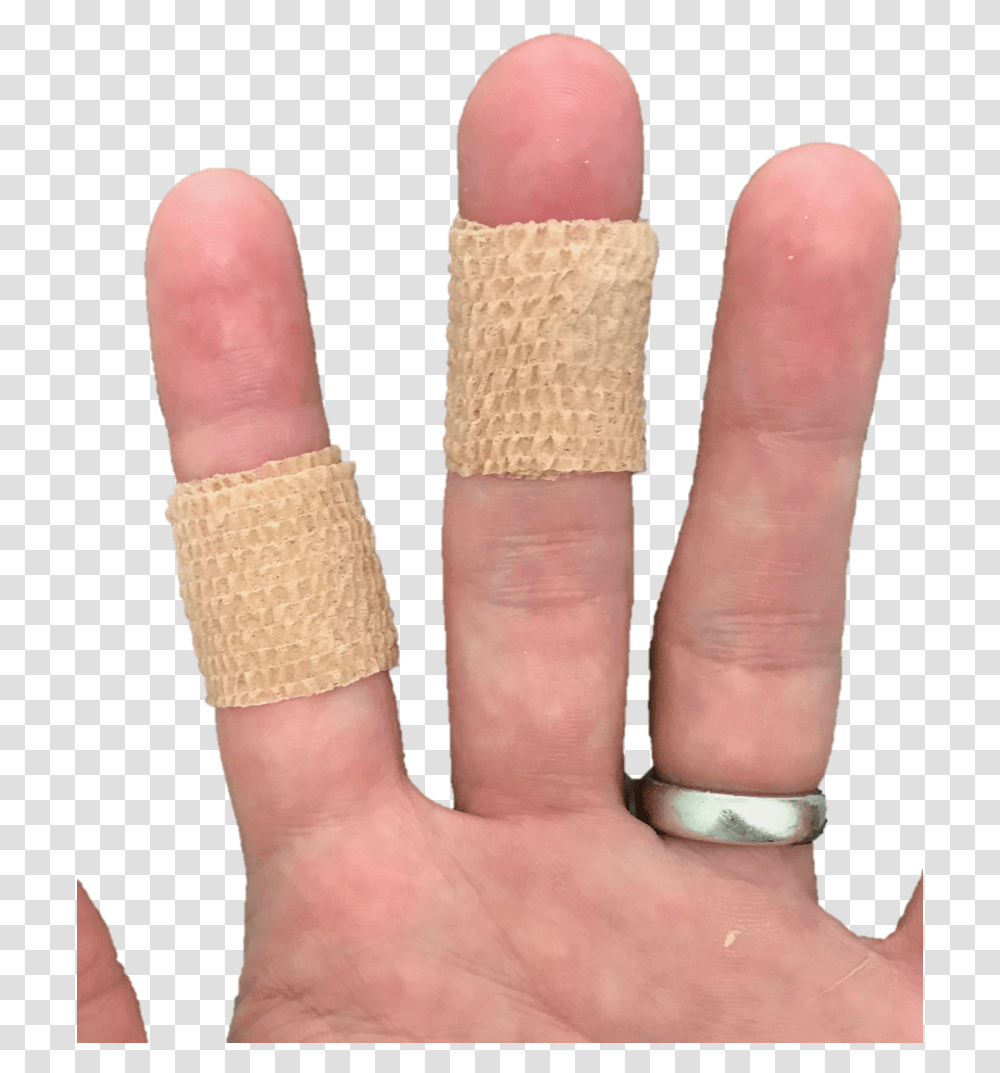 Placing Coban Tape Or A Band Aid Around The Joint Coban Finger Tape, Person, Human, Hand, Nail Transparent Png
