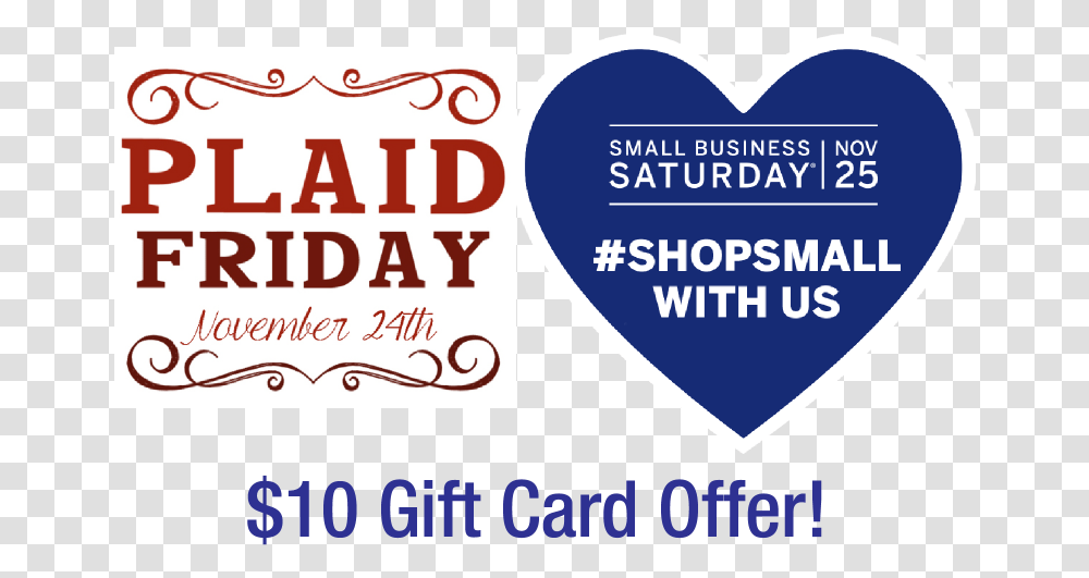 Plaid Friday And Small Business Saturday 10 Gift Card Plaid Friday, Label, Advertisement, Paper Transparent Png
