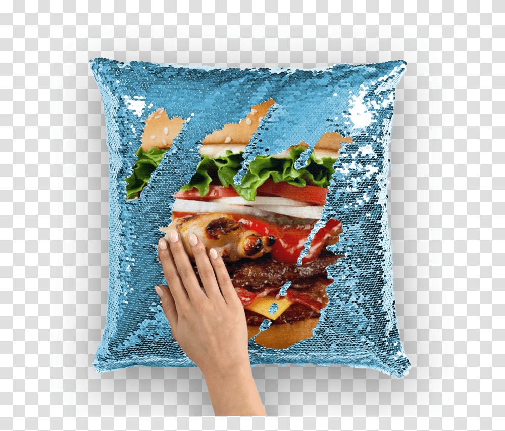 Plain Cheeseburger, Pillow, Cushion, Pizza, Food Transparent Png